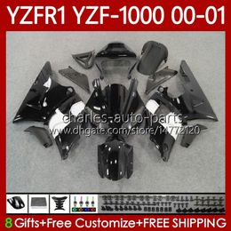 Black white Motorcycle Body For YAMAHA YZF-1000 YZF R 1 1000 CC YZF-R1 00-03 Bodywork 83No.5 YZF R1 1000CC YZFR1 00 01 02 03 YZF1000 2000 2001 2002 2003 OEM Fairings Kit