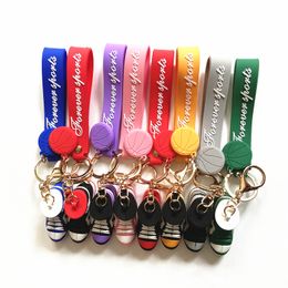Mini PVC Sneakers Keychains Basketball Sports Shoes For Men Women Creative Gym Keychain Handbag Chain Key Holder Bulk backpack Pendant Car Bag Pendants Gift 9 Colors