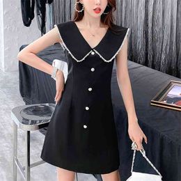 Runway Fashion Elegant Party Mini Dress Women Summer Luxury Beading Slim High Waist Sexy Black Vintage Robe Vestidos 210514