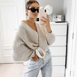 Inspired cropped belted cardigan bloggers Favourite long sleeve V-neck sexy cardigans sweaters for women cropped cardigan 210412