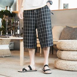Summer Men's Harem Pants Casual Plaid Pants Male Fashion Streetwear Plus Size 5XL Men 2021 Jogging Pants Chinese Style X0723