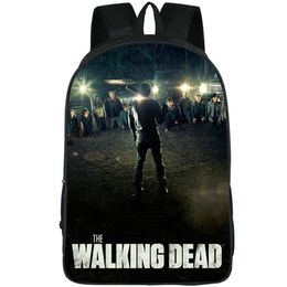 Negan Smith backpack The Walking Dead daypack Jeffrey Dean Morgan school bag Teleplay Print rucksack Picture schoolbag Photo day pack