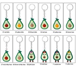 Keychains PVC Material Imitation fruit avocado keychain Metal Key Ring Pendant Toys Small Gifts FOR Unisex