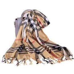 D1173 Fringed Cashmere Plaid Scarf Women Warm Scarv Blanket Tassels Grid Wrap Shawl Winter Scarf