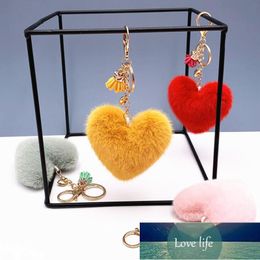 20pcs/lot Fashion Keychains Heart Shape Plush Dolls With Tassel Cute Keyring For Girls Bag Decorations