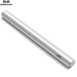 G.a HOMEFAVOR Rolling Pin Stainless Steel Hand Dough Roller Bake Cake Pizza Pastry Accessories Non-stick Kitchenware 210401