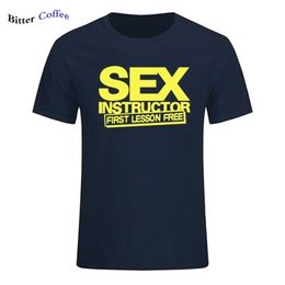 Sex Instructor Funny Creative Mens Men T Shirt Novelty Short Sleeve O Neck Cotton Casual T-shirt Top Tee plus size 210409