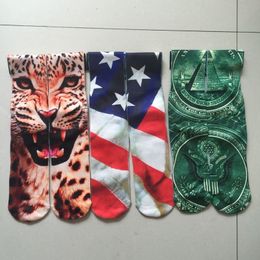 2pcs=1 pairs~ 3D socks 900 design women men hip hop cotton stockings skateboard printed sock