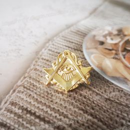 wholesale Masonic Lapel Pins Badge Mason Freemason 3D Eye of Horus All seeing Eye of God Gold plated BLM41