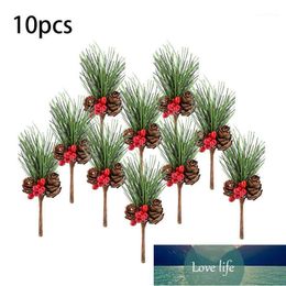 Christmas Red Berry And Pine Cone Picks With Holly Branches Floral Decor1