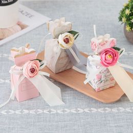 20/50pcs Marble Wedding Favour and Sweet Gift Bags Candy Dragee Box Wedding Baby Shower Birthday Guests Event Party Supplies 210724