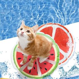 water cooling pad UK - Cat Beds & Furniture Pet Summer Water Cooling Cushion Round Fruit Printed Animal Cool Physical Blanket Pad Mat