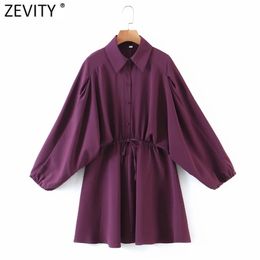 Women Fashion Solid Color Batwing Sleeve Elastic Waist Shirt Dress Femme Chic Kimono Vestido Casual Cloth DS4912 210420