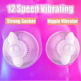 Massage Items Wireless Strong Sucker Nipple Vibrator Massage Breast Stimulator Enlargement Pump Females Masturbation Sex Toy for Woman