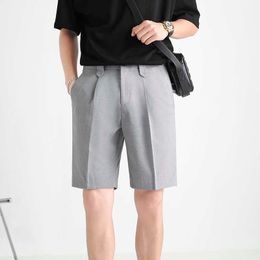 Summer Men Shorts Suit Pants Solid Color Casual Business Dress Pants High Quality Office Social Trousers Pantalon Homme 210527