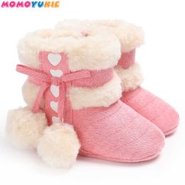 Winter Genuine Leather Baby Shoes Boots Infants Warm Shoes Fur Wool Girls Baby Booties Sheepskin Boy Baby Boots 210713