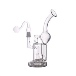 8inch Super Vortex Glass Bong Recycler dab oil Rig 14mm joint smoking Water Pipes inline filter with glass oil burner pipe and banger nail