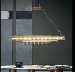 Luxury Modern LED Pendant Lights Glass Long Designer Art Hanging Lamp For Dining Room Conference Restaurant Bar Coffee Shop