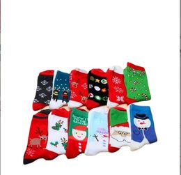 free dhl hot fashion christmas long socks snowman snowflake antlers design womens men winter warm cute