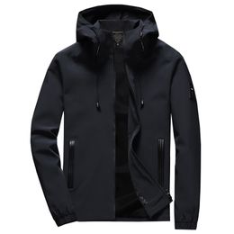 High Quality Men's Zipper Jacket Winter Spring Autumn Casual Solid Hooded Jackets Outwear Slim Fit Plus Size 211110