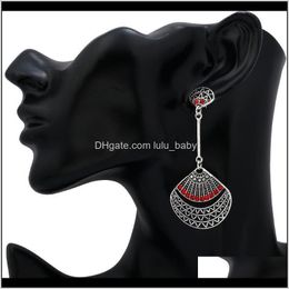 Earrings Drop Delivery 2021 Arrival Antique Sier Plated Shell Shape Hollow Tassel Long Stud Earring Dangle Ear Ring Women Jewellery Vedcr