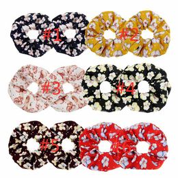 2021 9 Colors INS Hair Scrunchies Newest Tie Dye Hair Band Stretchy Flower Hairbands Kids Girl Loop Holder Girls Hair Accessories