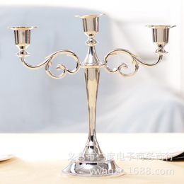 Candle Holders Silver Luxury Candlestick Holder Hanukkah Menorah Metal European Dekoracje Slubne Wedding Decor YD50ZT