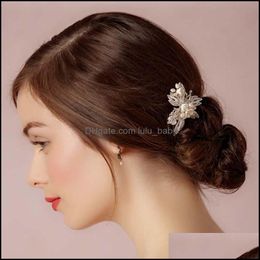 Hair Clips & Barrettes Jewellery 1Pc D Hairpins Crystal Pearls Sticks Forks Wedding Aessories Bride Noiva Veil Decor Drop Delivery 2021 Vktgh