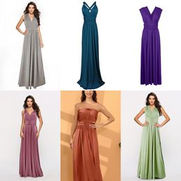 Sexy Long Dress Bridesmaid Formal Multi Way Wrap Convertible Infinity Maxi Dress Navy Blue Hollow Out Party Bandage Vestidos X0629