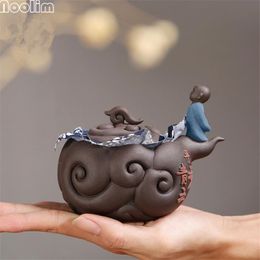 The Little Monk Ceramic Tea Caddies Purple Clay Sealed Storage Cans Portable Vintage Spice Jar Teaware Set Accessories