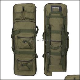 Outdoor Bags Sports & Outdoors 80Cm 95Cm 115Cm Tactical Double Rifle Carry Backpack Tan Hunting Duel Handbag Integrated Pistol Gun Cases 201