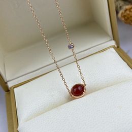 Possession necklace PIAGE pendants red agate Inlaid crystal 18 K gold plated sterling silver Luxury Jewellery brand designer necklaces pendant