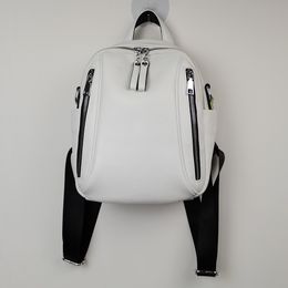 genuine leather womens silver Colour hardware first layer cow leather cowhide backpacks
