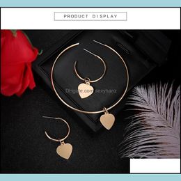 Stud Earrings Jewellery Fashion Exaggerated Gold Rings Heart Hoop Dangle 3Pcs/Set S624 Drop Delivery 2021 F19Dy