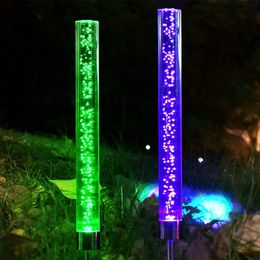 4pack Solar Gartenlichter Outdoor, Rohrlampe Acryl Blase Light Wasserdichte RGB Farbwechsel LED Solarlichter