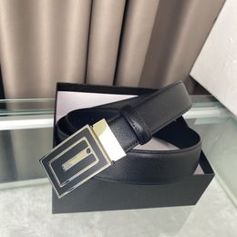Men's business style belt Golden Silver Alloy adjustable Black leather Belts Luxury Design high quality wide 3.5cm