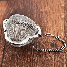 Stainless Steel Tea Infuser Heart Shape Locking Tea Leaf Spice Strainer Teas Mesh Philtre Kitchen Accessories Tools