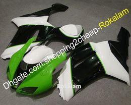 2007 2008 636 ABS Bodywork Fairing For Kawasaki ZX 6R ZX-6R ZX6R 07 08 Green White Black Motorcycle Kit (Injection molding)