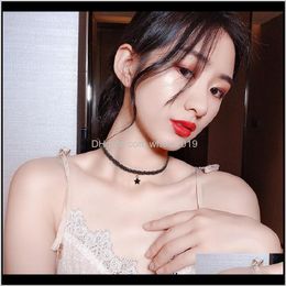Chokers Necklaces & Pendants Jewelry Drop Delivery 2021 Black Choker Clavicle Chain Necklace Female Neck Neckchain Fairy Star Collar Simple S