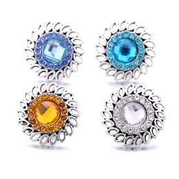 Colorful Rhinestone fastener 18mm Snap Button Clasp Metal charms for Snaps Jewelry Findings suppliers