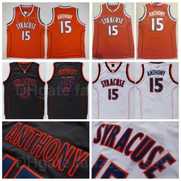 NCAA College Basketball Syracuse Orange Camerlo Anthony Jersey University Black White Team Colour All Stitched Breathable Shirt For Sport Fans Good Quality