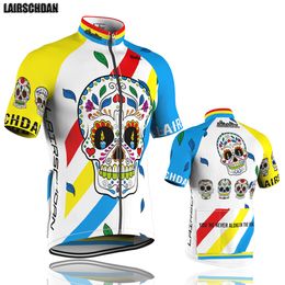 2021 new LairschDan skull bike jersey funny cycling jersey short sleeve man bicycle clothes shirt camisa ciclismo masculina mtb