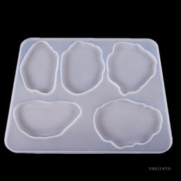 Coaster Molds Silicone Resin Moulds 5 Cavity Flexible Translucence DIY Table Decoration Making Tools T2I51842