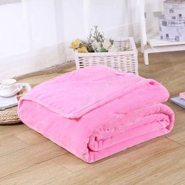 Warm Flannel Fleece Blankets Soft Solid Blankets Solid Bedspread Plush Winter Summer Throw Blanket for Bed Sofa DHS45