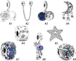 New Arrival 925 Sterling Silver new starry sky galaxy astronaut star glass beads DIY Fit Original European Charm Bracelet Fashion Women Jewellery Accessories