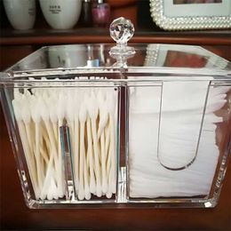 Multifunction Acrylic Makeup Cotton Pad Swab Storage Organiser Holder Container Jewellery Box 211102