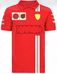 Formula One T-shirt the New F1 Red Polo Shirt Team Suit Car Fans Customised Racing Short-sleeved Lapel Quick-drying T264d Bz8c