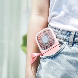 Foldable portable electric fan desktop mini USB charging bag hanging neck handheld electric fan home outdoor travel 3000mah battery mobile power supply