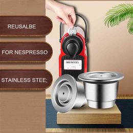 ICafilas Coffee Maker Capsule For Nespresso Machine Reusable Philtre For Cafeteira Nespresso inissia Stainless Steel 210712