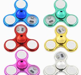 2021 Fidget Spinner Toy Coolest led Flash Light Rainbow Spinner kids toys auto change pattern Fast rotating Toys